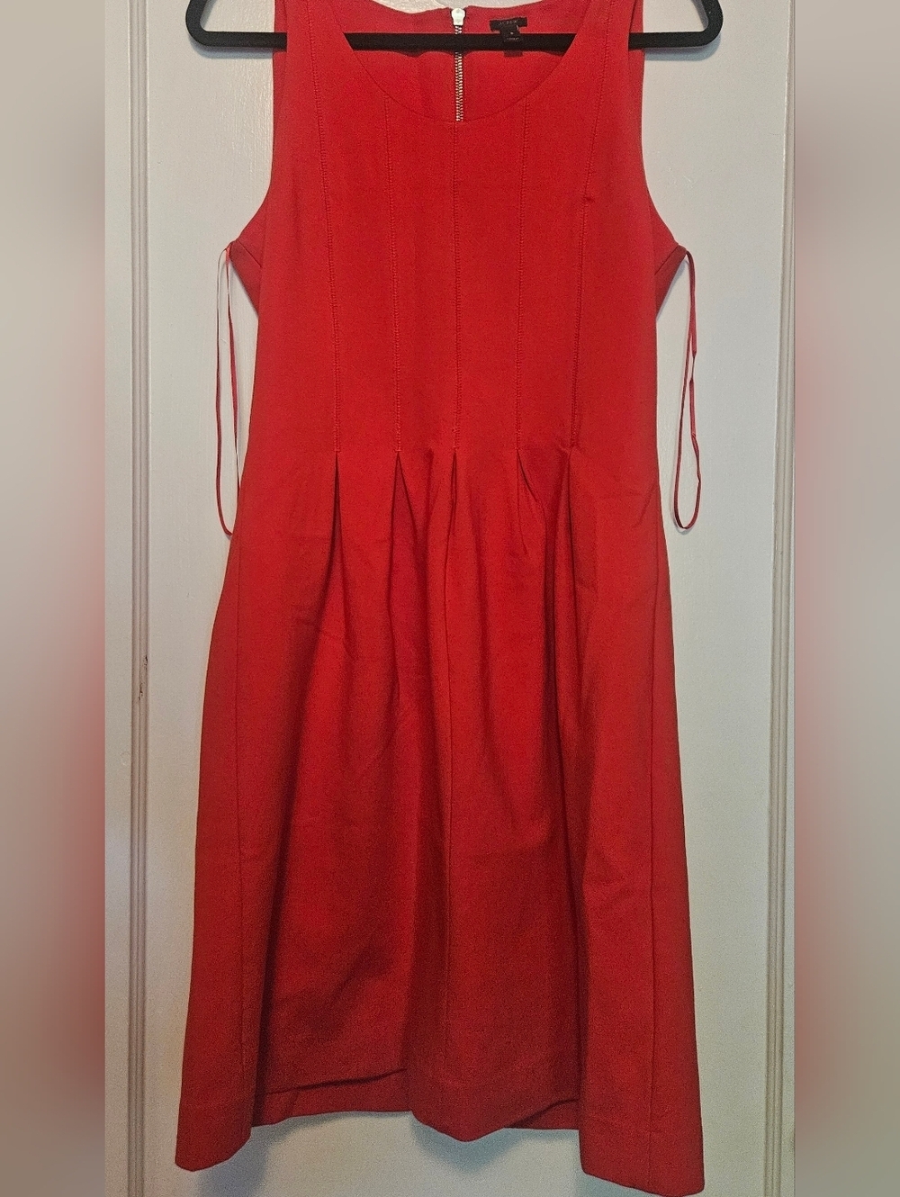 J. Crew Red Sleeveless Dress with Exposed Back Zipper